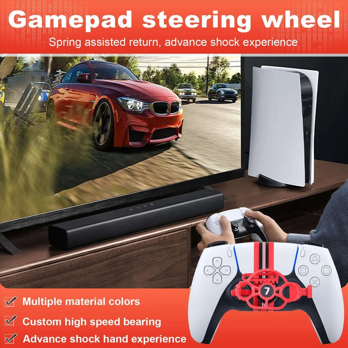 Gamepad Steering Wheel Racing Game Controller for Handle Game Joystick Gaming Handle Accessories A-ABLM