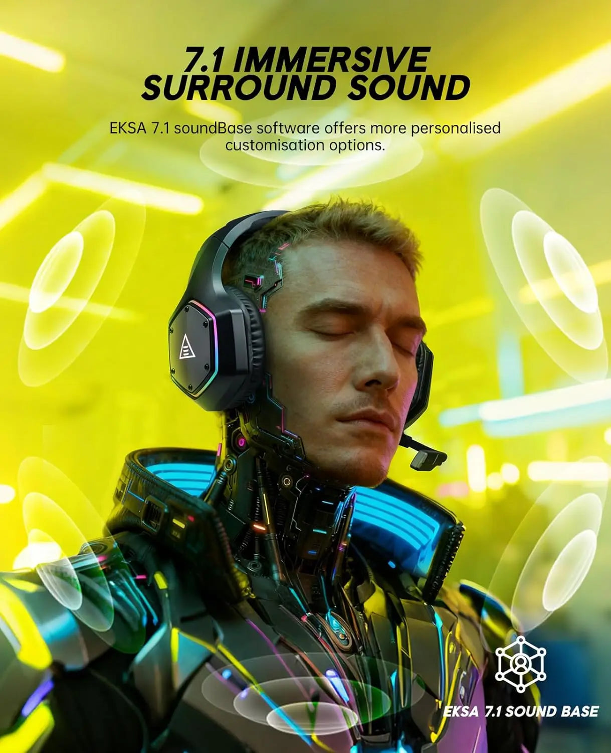 2.4GHz Wireless Gaming Headset for PS5, PS4, PC, Switch, Mobile, Mac: Bluetooth, ENC Mic, RGB, 20ms Latency, 120H Battery, 7.1 Surround Sound, 3.5mm Cable Black Silver