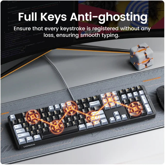 UGREEN Keyboard Mechanical Wired Gaming Keyboard 108 PBT Keycaps for Desktop Laptop