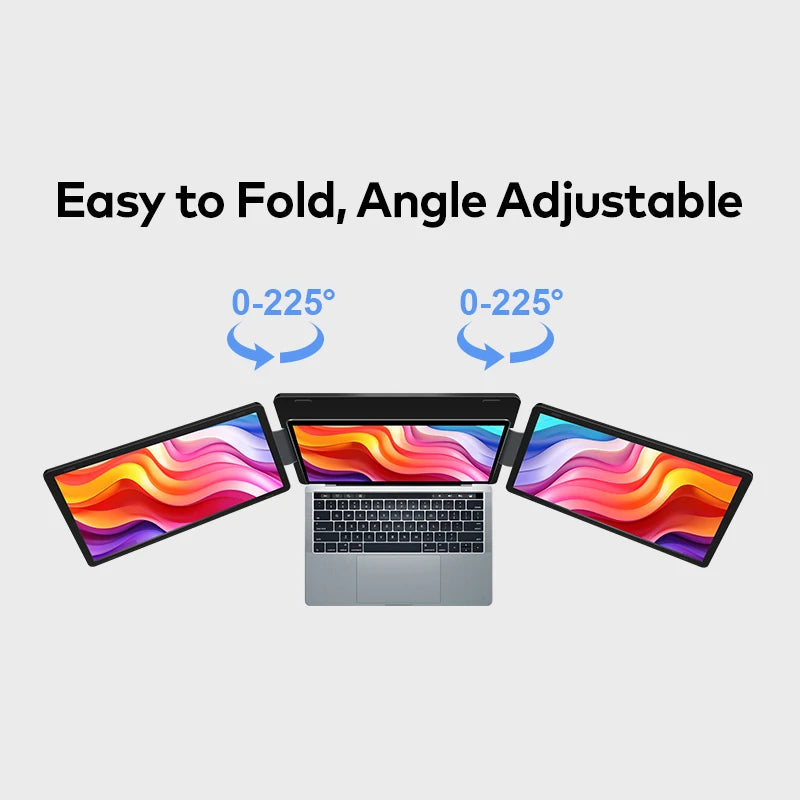 2026 Double 15.6 Inch Folding Screen Detachable Led Backlit Portable Triple Monitor for Gaming Laptop Computer