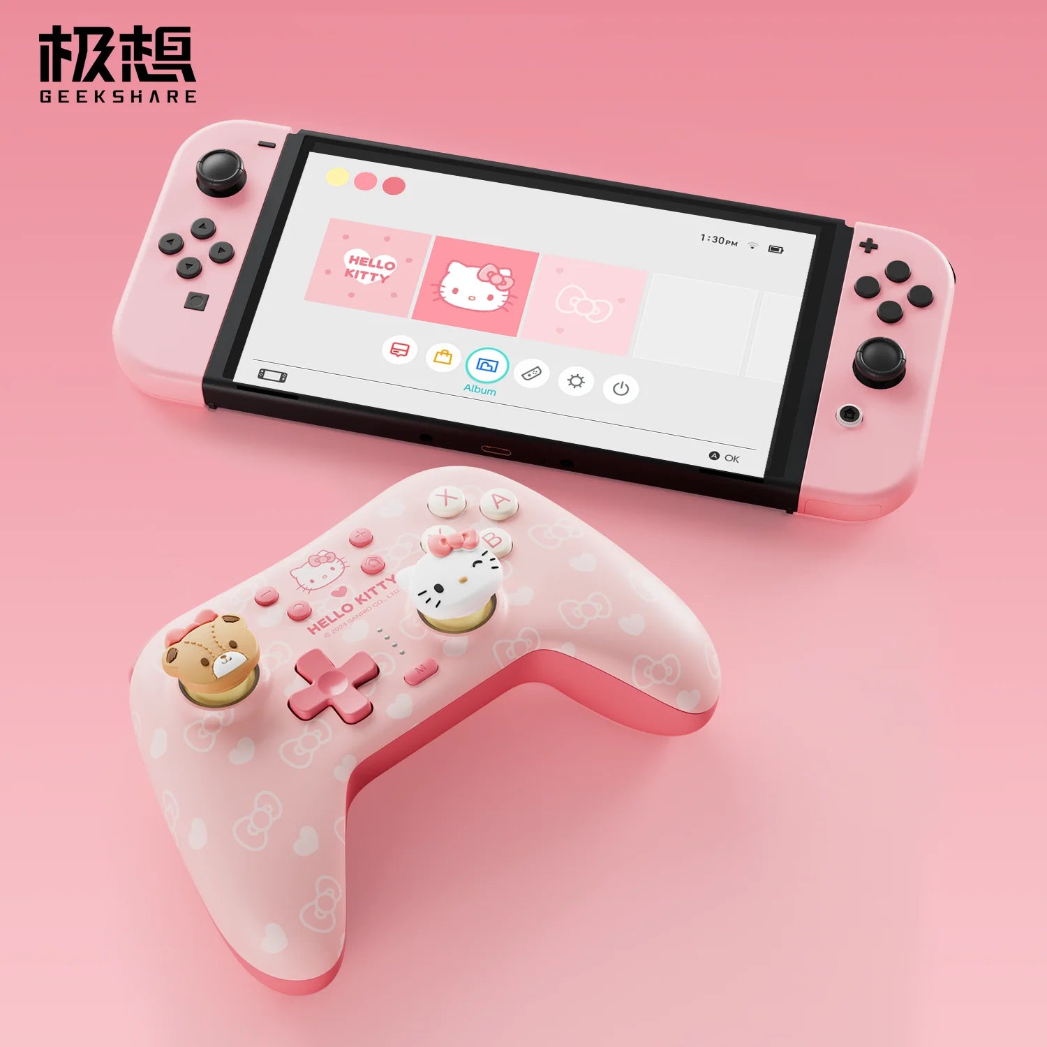 Sanrio Hello Kitty Controller 50th Anniversary Edition Wireless Gamepad Suitable For Switch/Pc/Android /Ios Cute Gift Toys