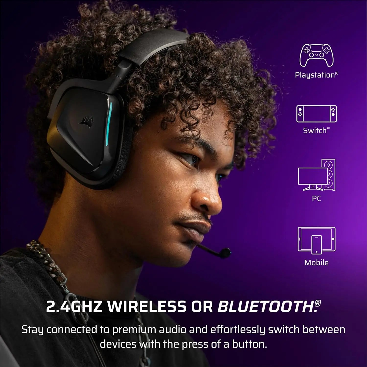 Wireless Gaming Headset: 70H Battery, Dolby Atmos, Dual Wireless for PC/PS5/PS4/Switch/Mobile