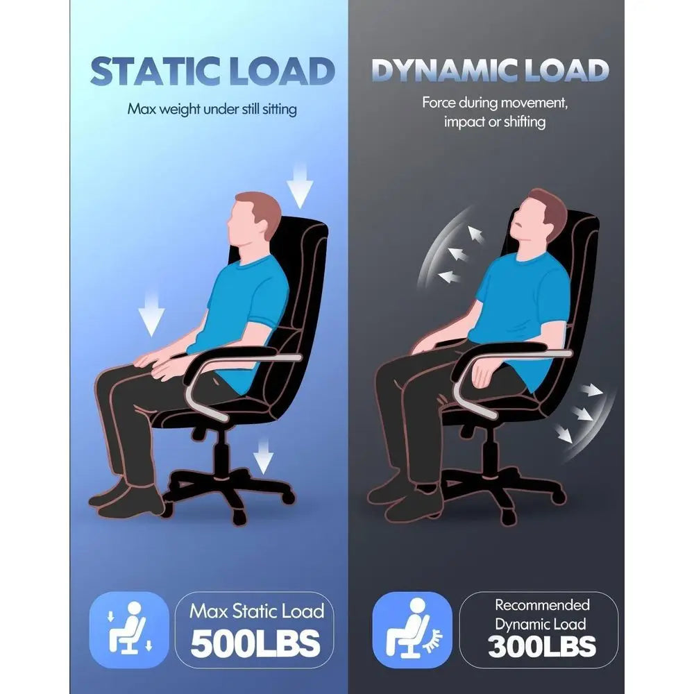 Ergonomic 500lbs Capacity Massage Chair with Footrest, Vibration, Heat, Wide for Big and Tall, Reclining Gaming Chair, Black