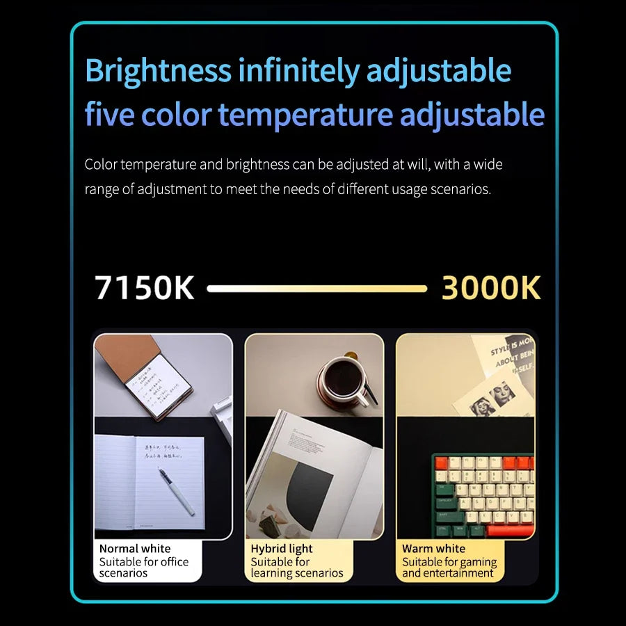 RGB Computer Monitor Light Internet Bar Gaming Office Computer Display Screen Lamp Sync to Music Reading Table Desk Lamp