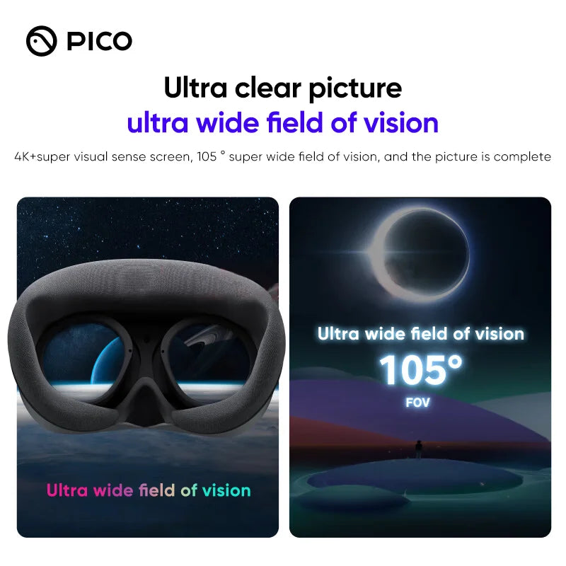 Pico 4 VR Headset RTS 8G 128G All-In-One Virtual Reality Headset Pico4 3D VR Glasses 4K+ Display for Metaverse & Stream Gaming