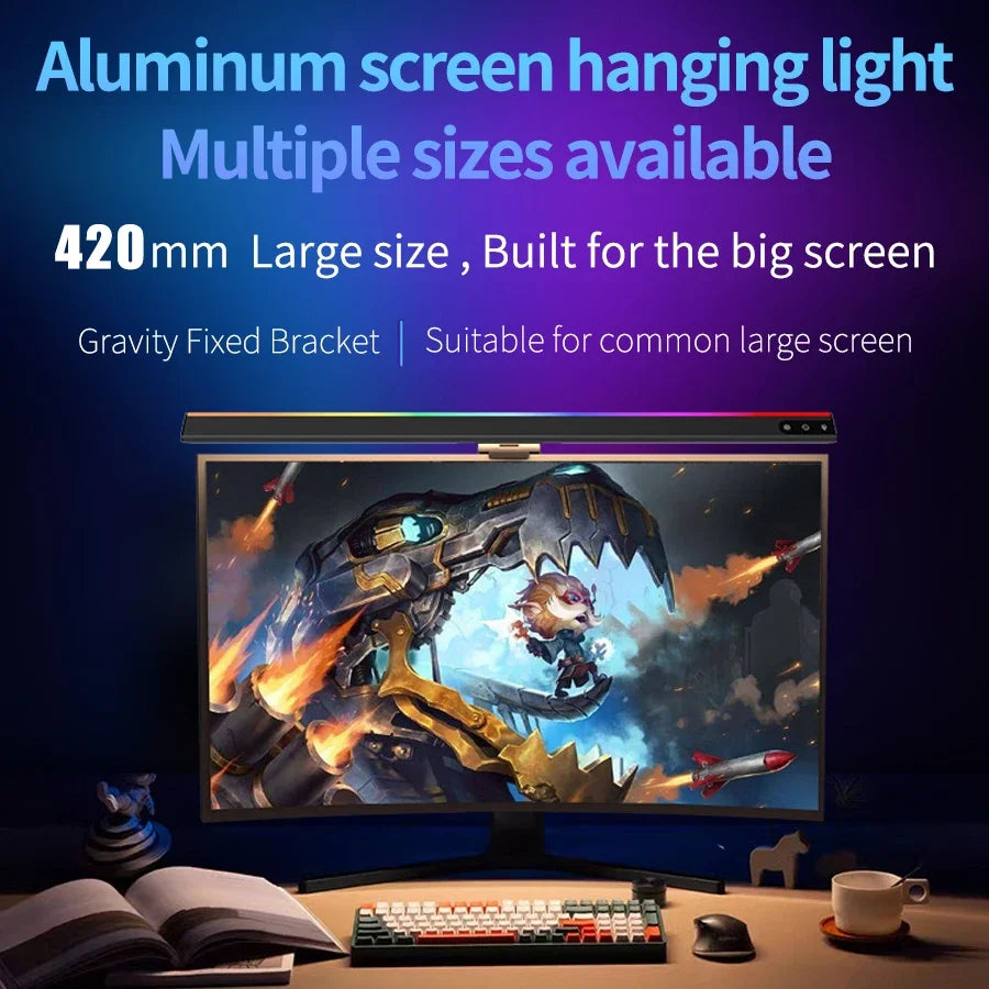 RGB Computer Monitor Light Internet Bar Gaming Office Computer Display Screen Lamp Sync to Music Reading Table Desk Lamp