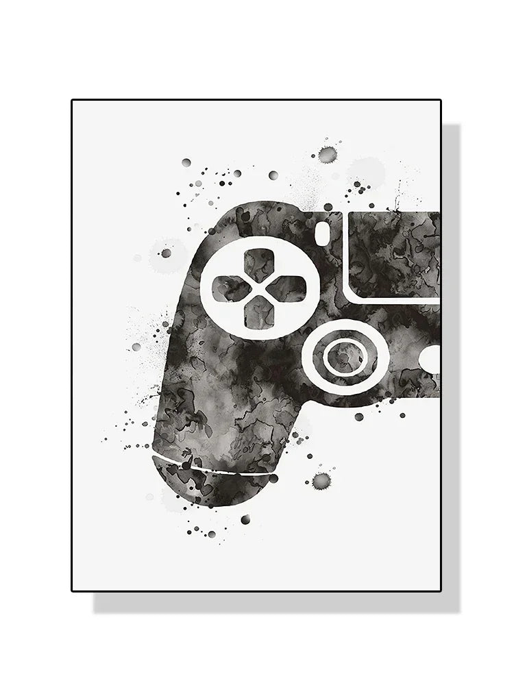 Modern Video Game Controllers Poster Handheld Game Console Gamepad Canvas Painting Wall Art Print Picture Gamer Room Home Dec