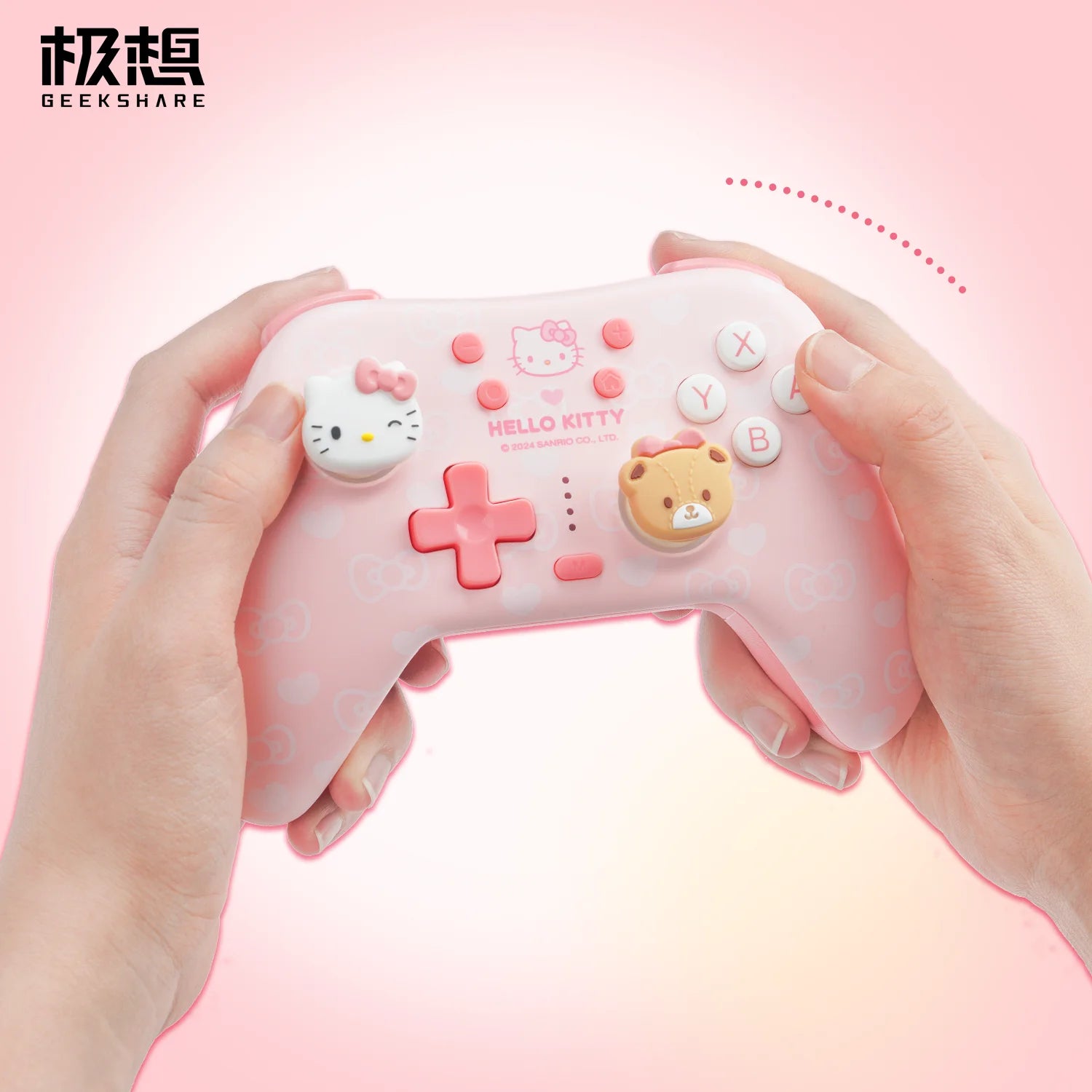 Sanrio Hello Kitty Controller 50th Anniversary Edition Wireless Gamepad Suitable For Switch/Pc/Android /Ios Cute Gift Toys