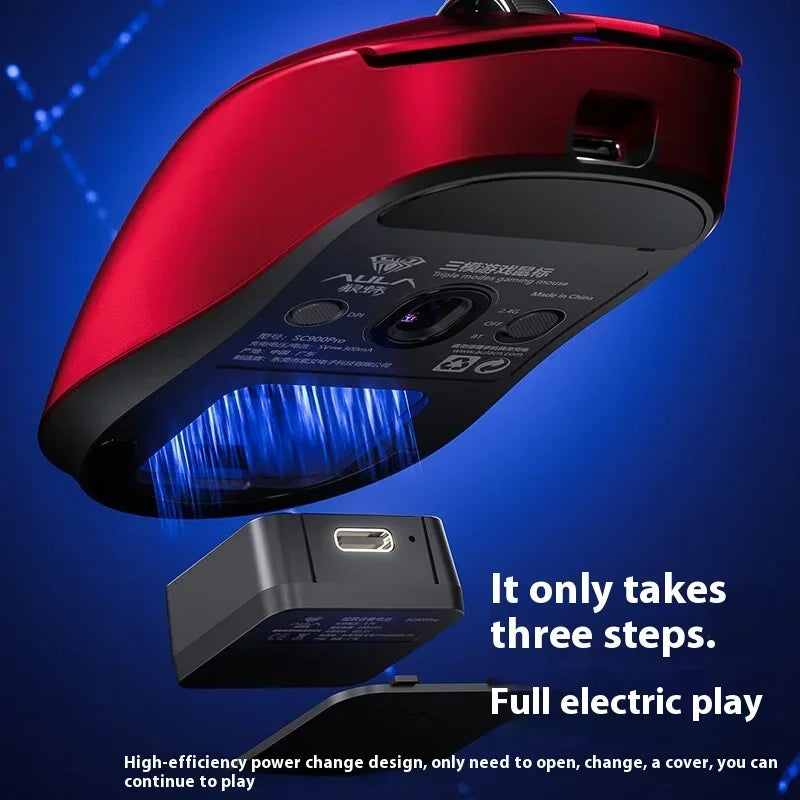 AULA SC900 Mouse Mouse Paw3950 Tri Mode Wireless 8000Hz Gaming Mice Battery Detachable Lightweight PC Accessories FPS Gamer 13