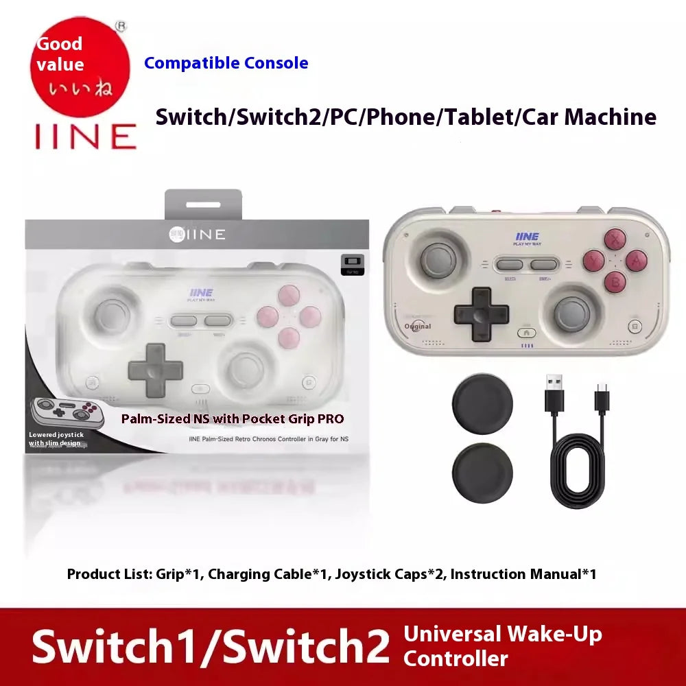 IINE Pocket Mini Controller Palm-Sized Gamepads 1000hz Hall Joystick Short Video Remote Control Suitable for NS2 Android