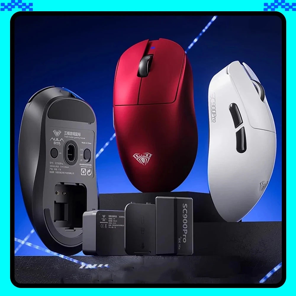 AULA SC900 Mouse Mouse Paw3950 Tri Mode Wireless 8000Hz Gaming Mice Battery Detachable Lightweight PC Accessories FPS Gamer 13