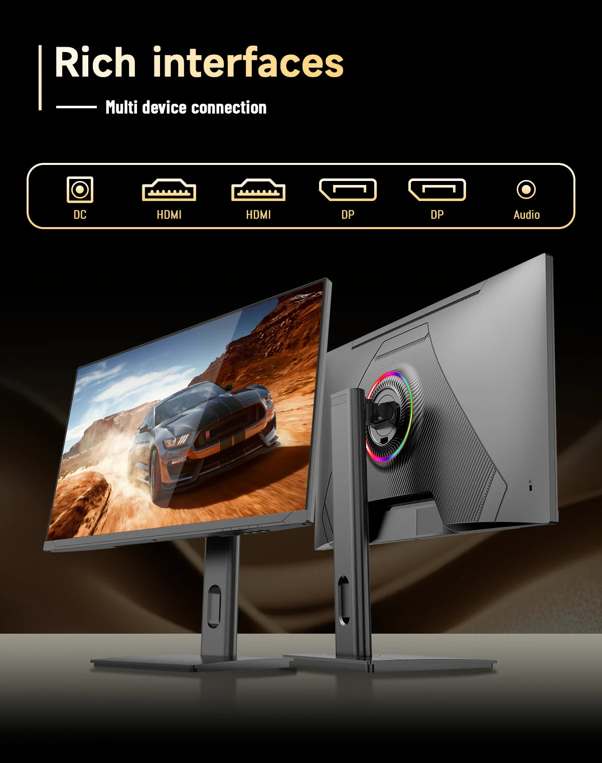Curved 1K 2K 27 Inch Lcd Monitor 100/180/240/300/360Hz 1080P/1440P UHD Wide Screen Monitor for Gaming