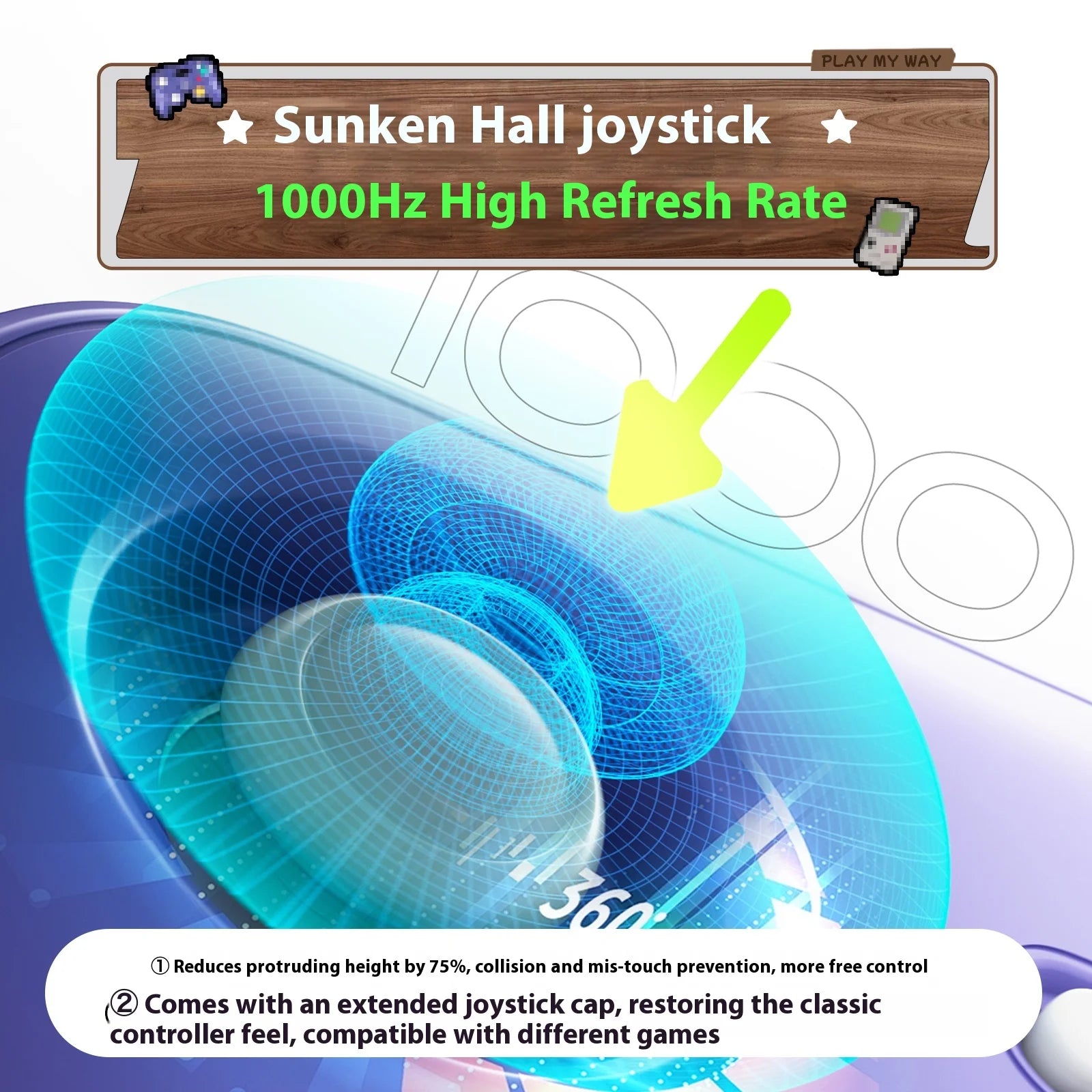 IINE Pocket Mini Controller Palm-Sized Gamepads 1000hz Hall Joystick Short Video Remote Control Suitable for NS2 Android