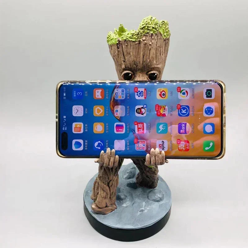Marvel Guardians of The Galaxy Groot Gamepad Holder Figure Toys Small Tree Man Phone Bracket Statue Model Ornament Decorate Gift