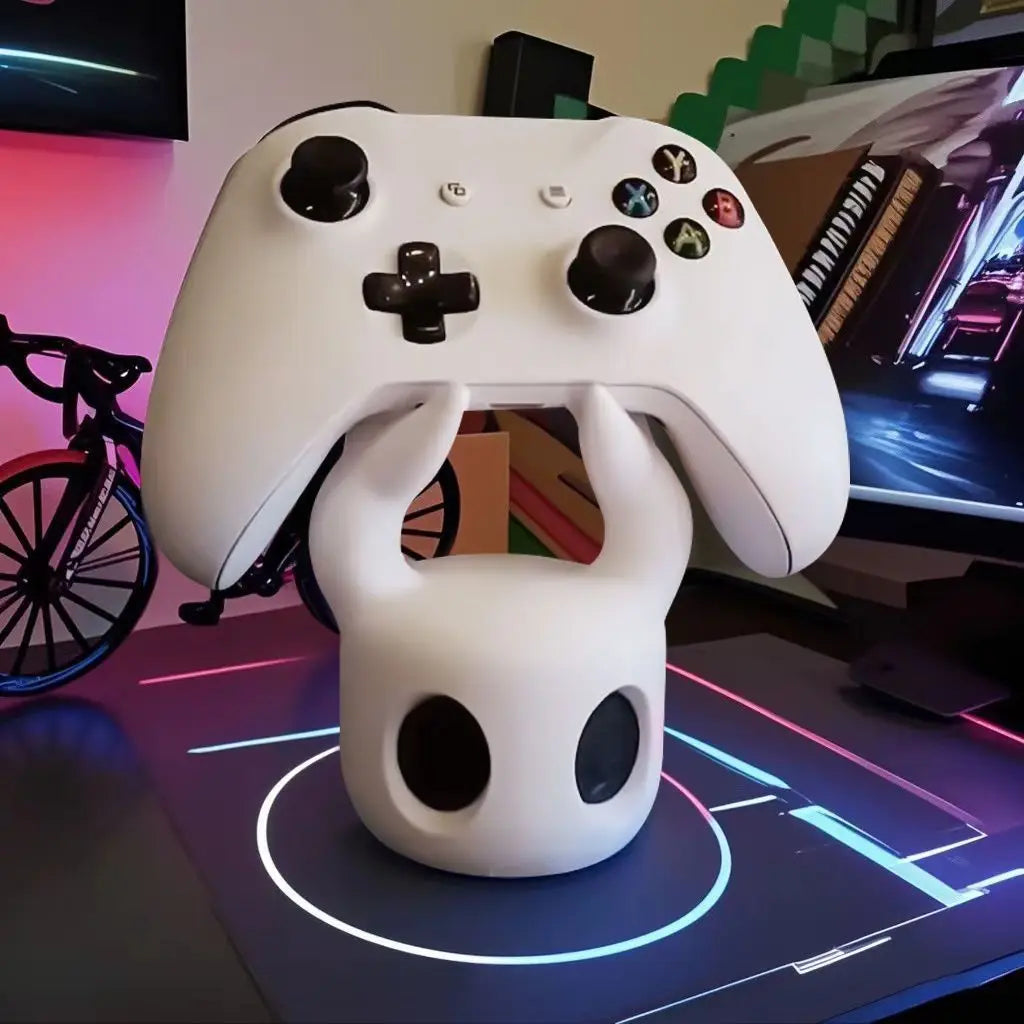 Hollow Knight 3D Printed Gaming Headset Stand & Controller Holder for PS5/Xbox/Switch, Multi-Function Gamepad Desk Display Rack