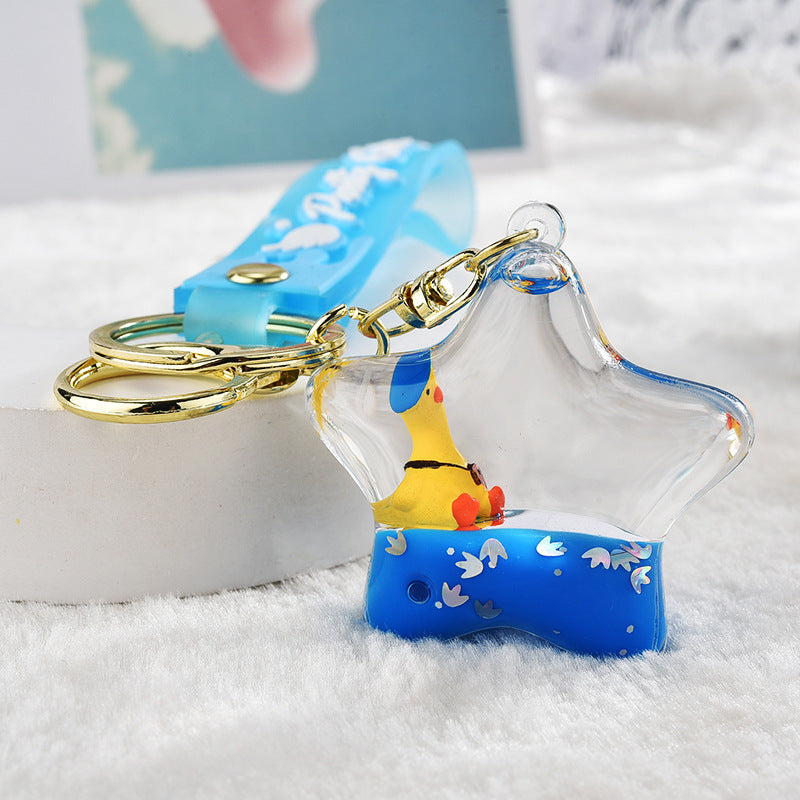 Creative Quirky Duck Keychain Acrylic Pendant