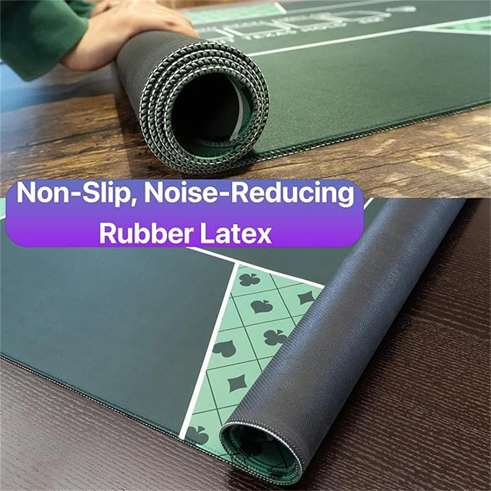 Thickened Rubber Tablecloth Poker Table Mat Texas Hold'em Poker Mat Anti-Slip Rubber Table Top Layout For Table Gaming Mat