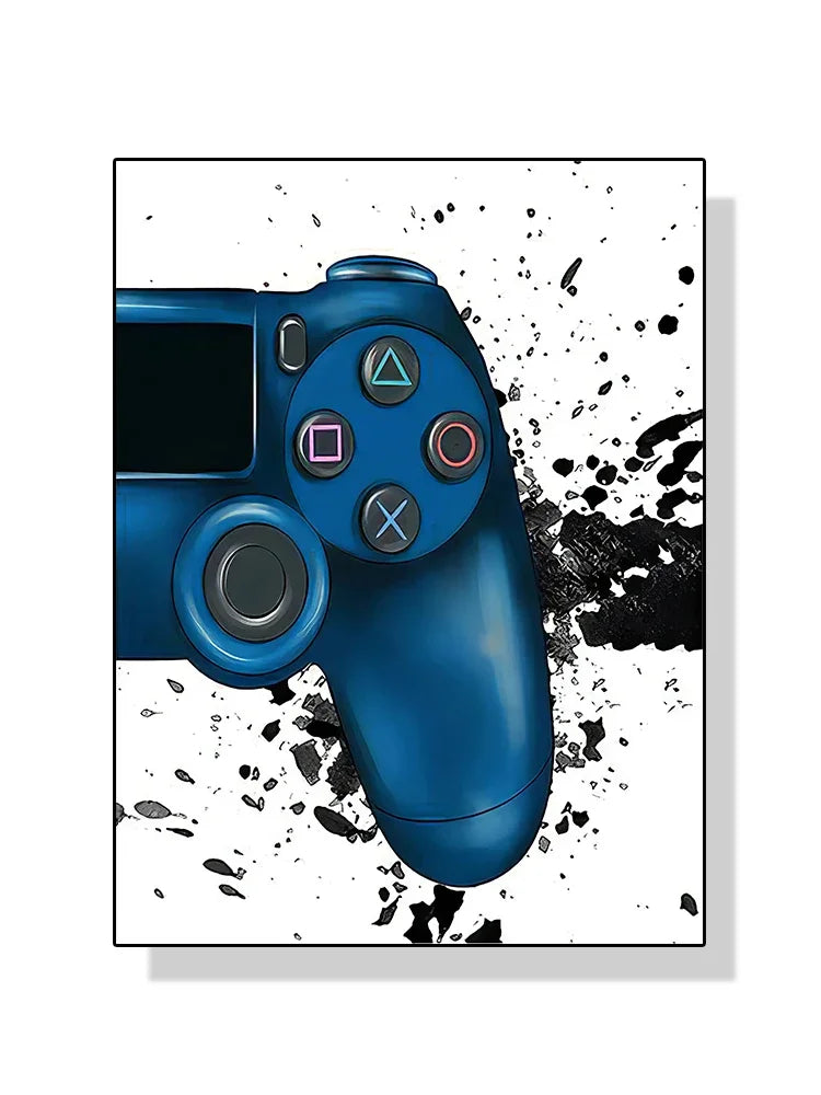 Modern Video Game Controllers Poster Handheld Game Console Gamepad Canvas Painting Wall Art Print Picture Gamer Room Home Dec