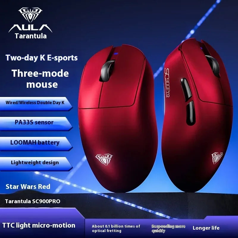AULA SC900 Mouse Mouse Paw3950 Tri Mode Wireless 8000Hz Gaming Mice Battery Detachable Lightweight PC Accessories FPS Gamer 13