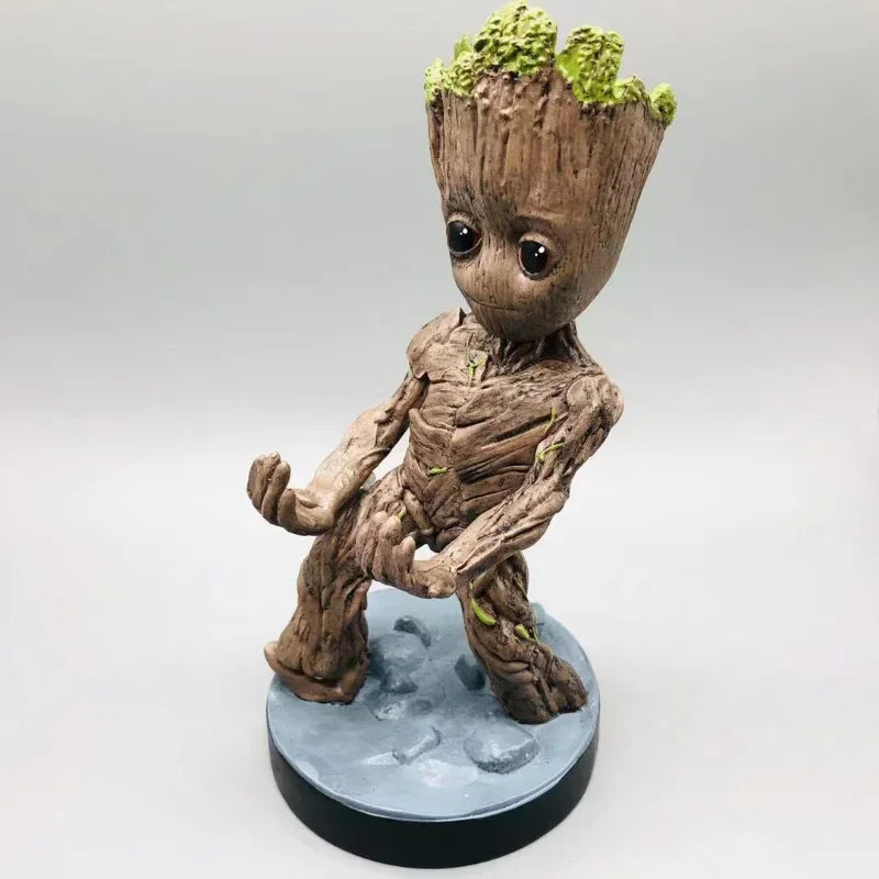 Marvel Guardians of The Galaxy Groot Gamepad Holder Figure Toys Small Tree Man Phone Bracket Statue Model Ornament Decorate Gift