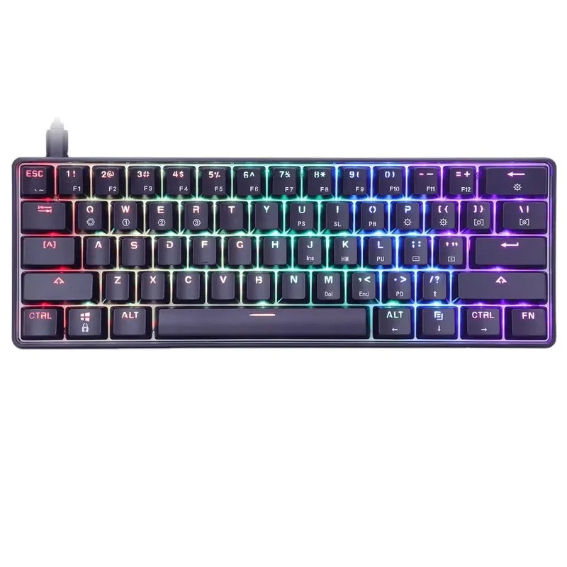 Dropshipping Skyloong Gk61 Sk61 Rgb 60% Mini Keyboard Gateron Optical Switch Gaming Mechanical Keyboard