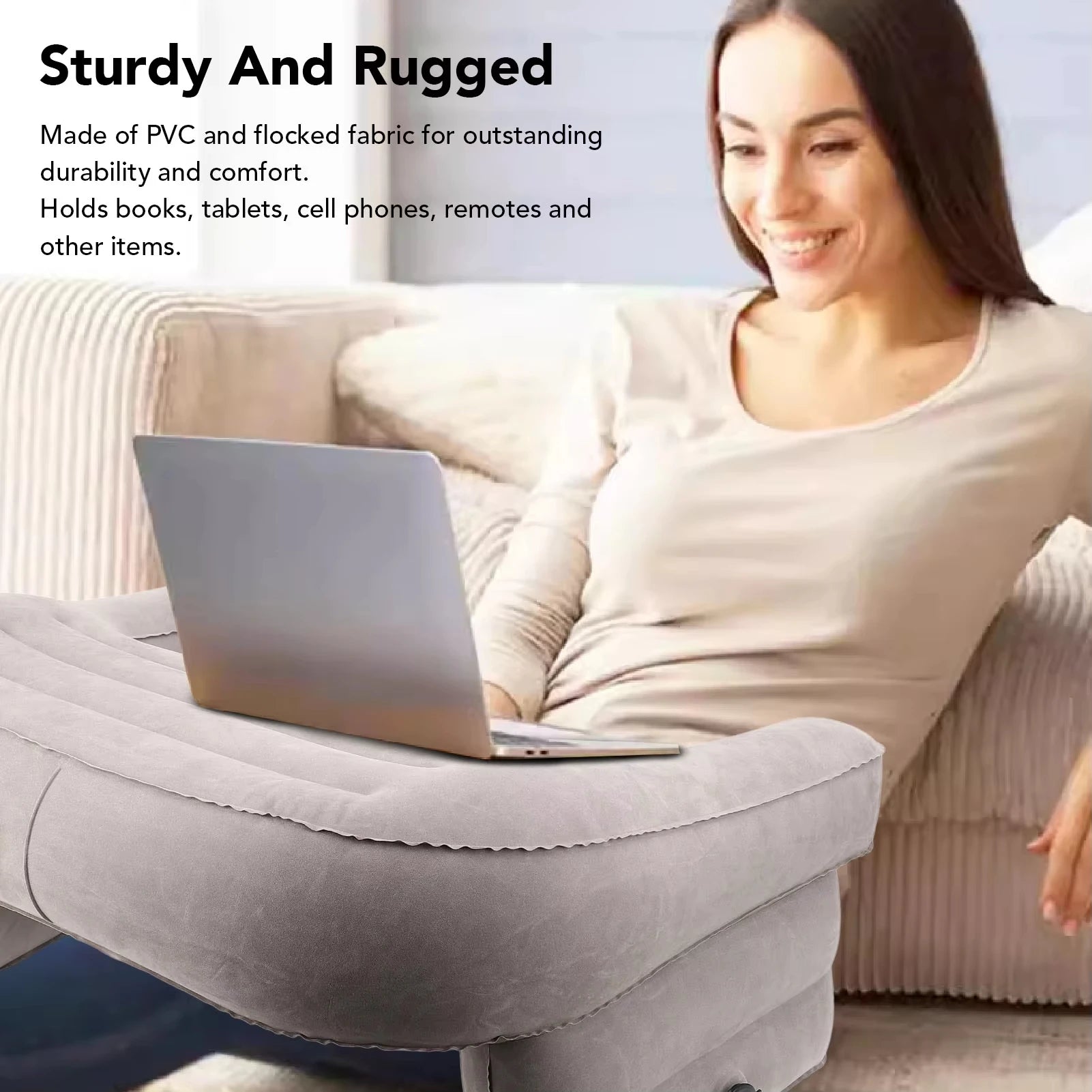 Inflatable Lap Desk Pillow Inflatable Gaming Pillow PVC and Flock Adjustable Ergonomic Design Inflatable Lap Desk Pillow