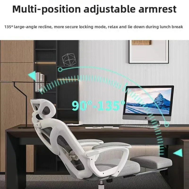 Ergonomic Computer Desk Chair for Home Long Hours Comfort Gaming Office Mesh Swivel Chair Dormitory Lounge Comfy Gaming Chair