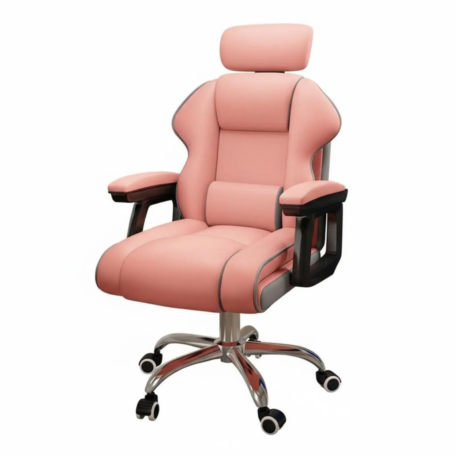 Ergonomic Gaming Chair Height Adjustable High-Rear Rotate Office Chair Full Recline Padded Armrests for Streamers, Bedroom