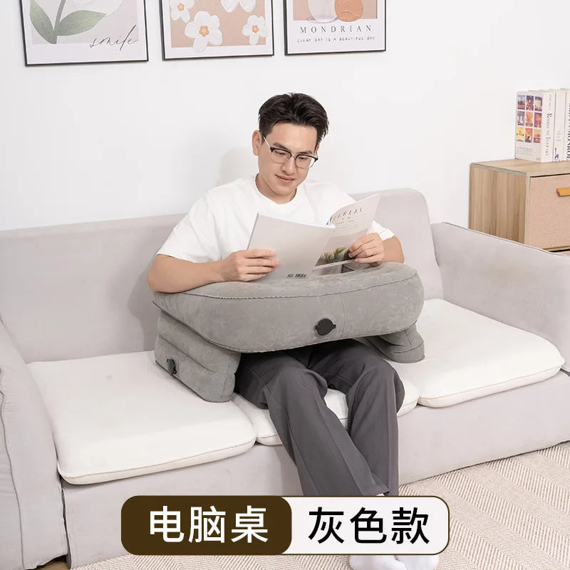 Inflatable Lap Desk Pillow Inflatable Gaming Pillow PVC and Flock Adjustable Ergonomic Design Inflatable Lap Desk Pillow