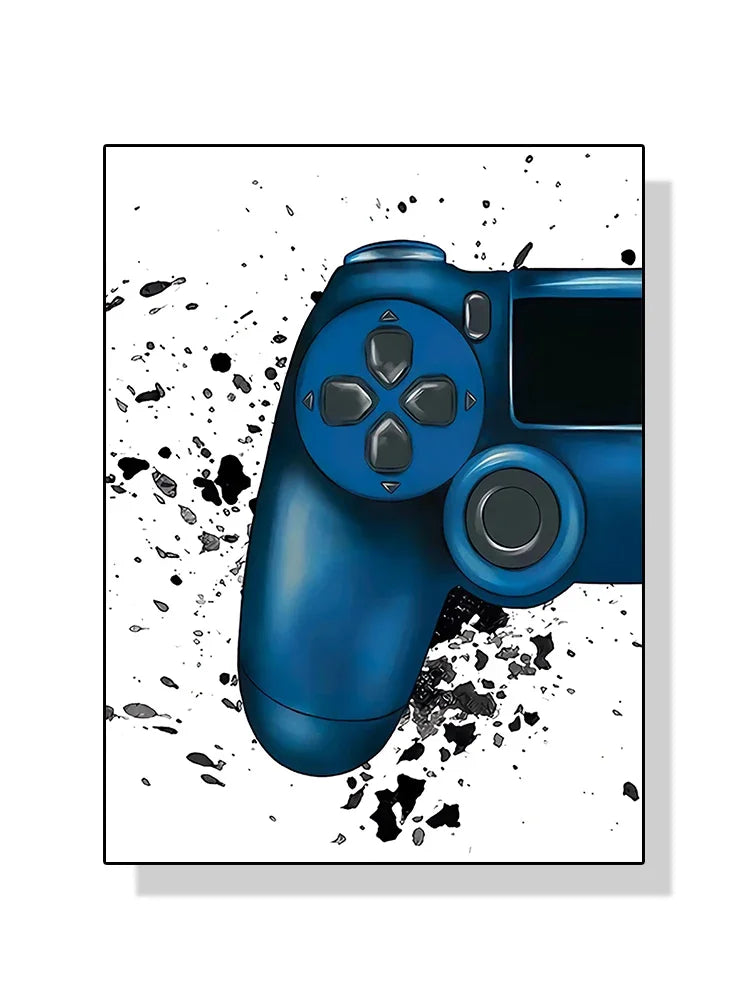 Modern Video Game Controllers Poster Handheld Game Console Gamepad Canvas Painting Wall Art Print Picture Gamer Room Home Dec