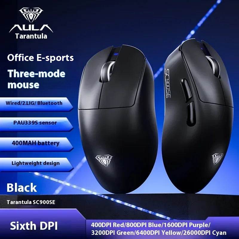 AULA SC900 Mouse Mouse Paw3950 Tri Mode Wireless 8000Hz Gaming Mice Battery Detachable Lightweight PC Accessories FPS Gamer 13