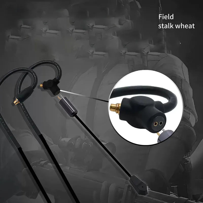 0.78 QDC MMCX Gaming Earphone Cable 3.5mm Type C Long Rod Microphone HiFi Sound Headset Cord for Mobile ESports Open Black Chat