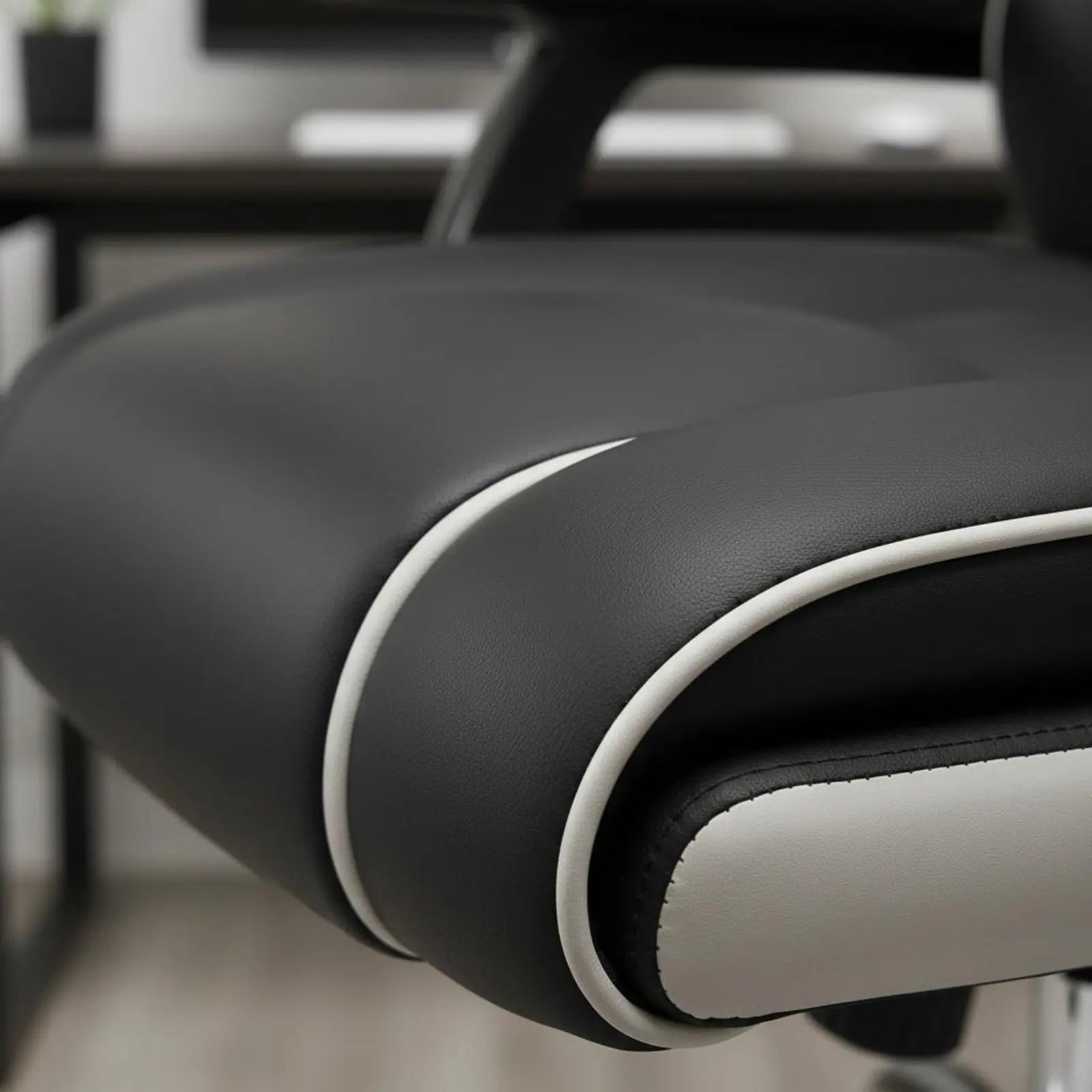 Ergonomic Gaming Chair Height Adjustable High-Rear Rotate Office Chair Full Recline Padded Armrests for Streamers, Bedroom