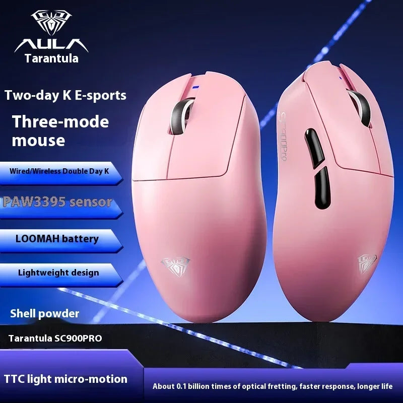 AULA SC900 Mouse Mouse Paw3950 Tri Mode Wireless 8000Hz Gaming Mice Battery Detachable Lightweight PC Accessories FPS Gamer 13