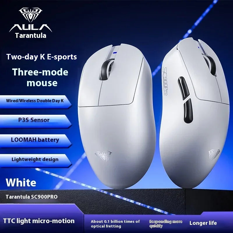 AULA SC900 Mouse Mouse Paw3950 Tri Mode Wireless 8000Hz Gaming Mice Battery Detachable Lightweight PC Accessories FPS Gamer 13