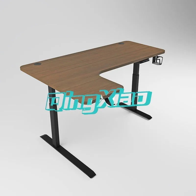 Solid Wood Dual Motor Electric Height Adjustable Desk Gaming Study Home Office Computer Table With Anti Collision Child Lock