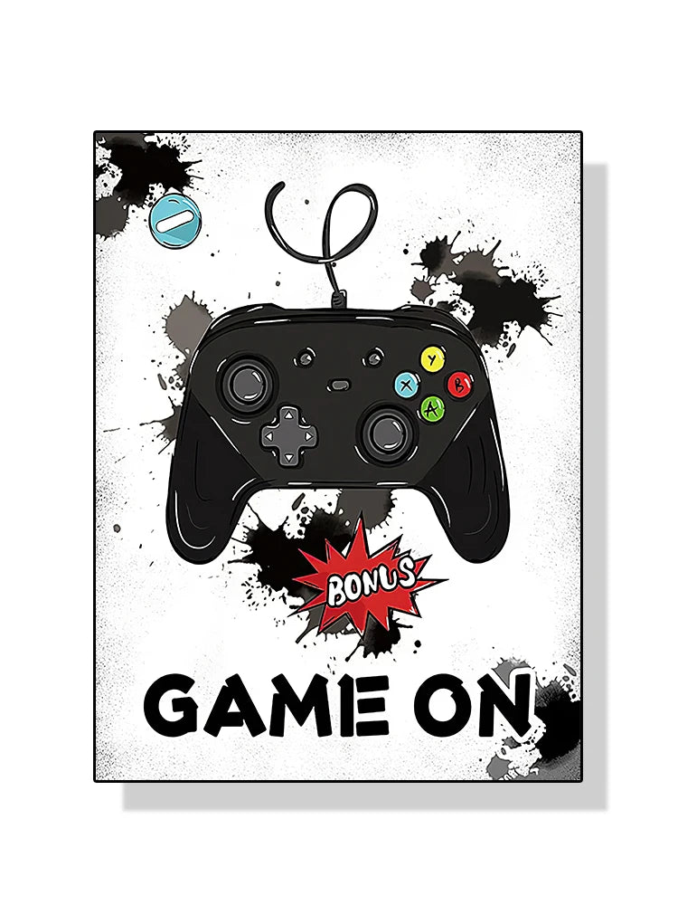 Modern Video Game Controllers Poster Handheld Game Console Gamepad Canvas Painting Wall Art Print Picture Gamer Room Home Dec