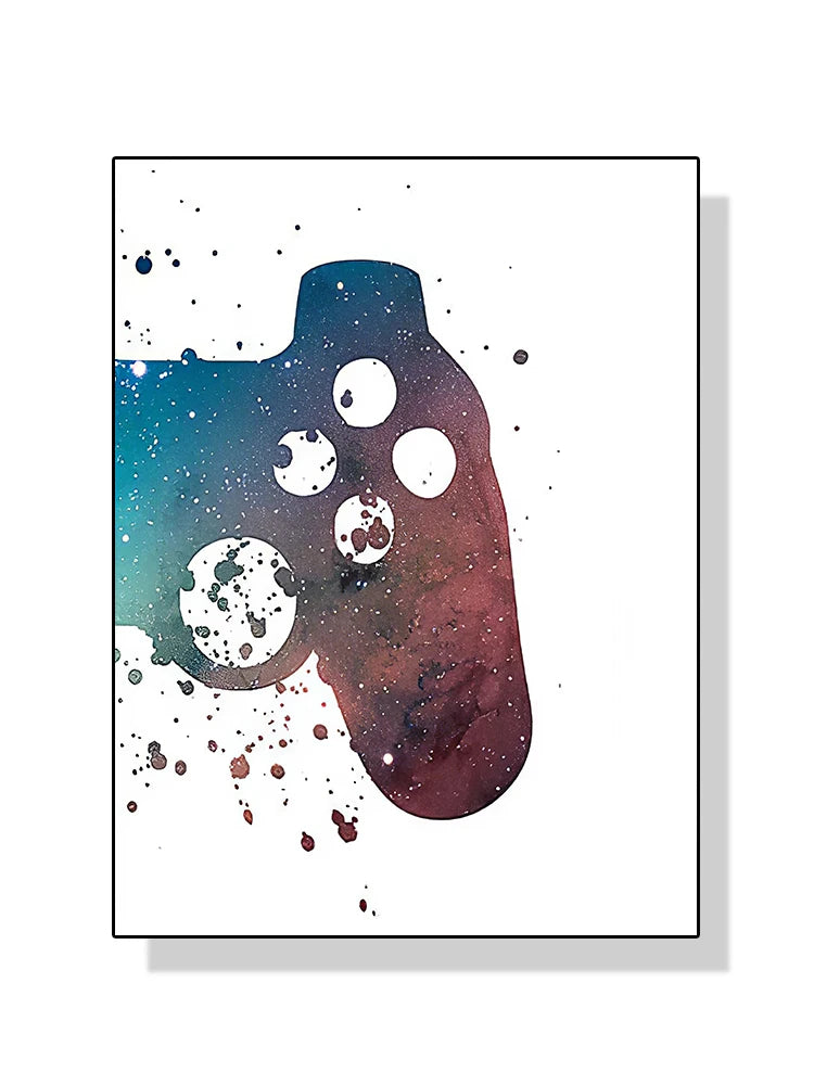 Modern Video Game Controllers Poster Handheld Game Console Gamepad Canvas Painting Wall Art Print Picture Gamer Room Home Dec