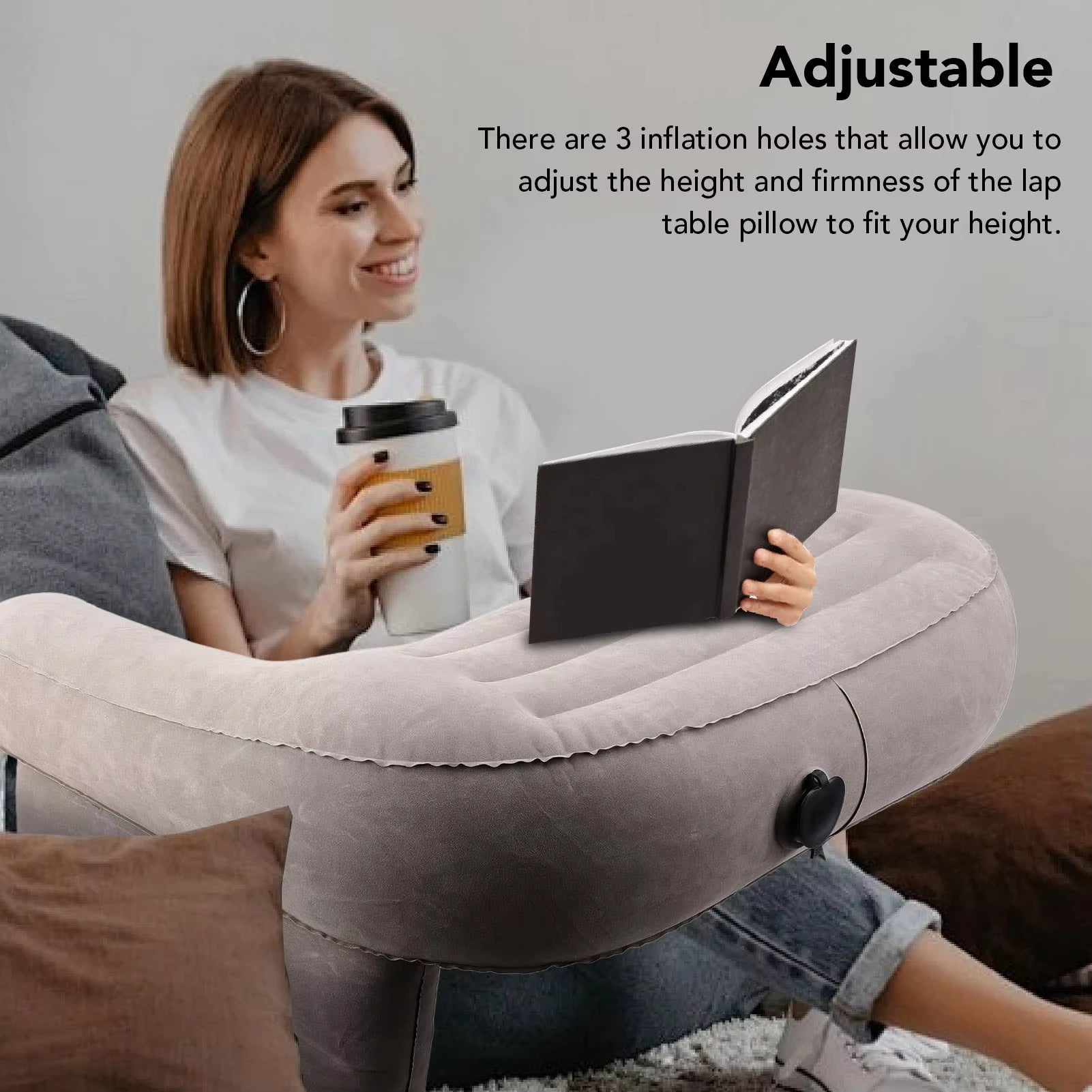 Inflatable Lap Desk Pillow Inflatable Gaming Pillow PVC and Flock Adjustable Ergonomic Design Inflatable Lap Desk Pillow
