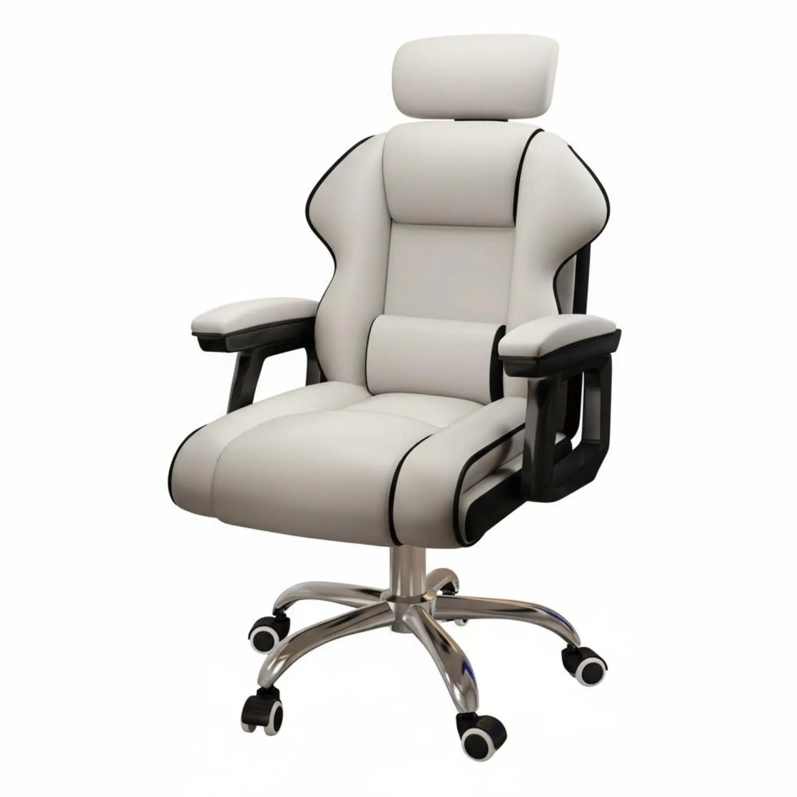 Ergonomic Gaming Chair Height Adjustable High-Rear Rotate Office Chair Full Recline Padded Armrests for Streamers, Bedroom