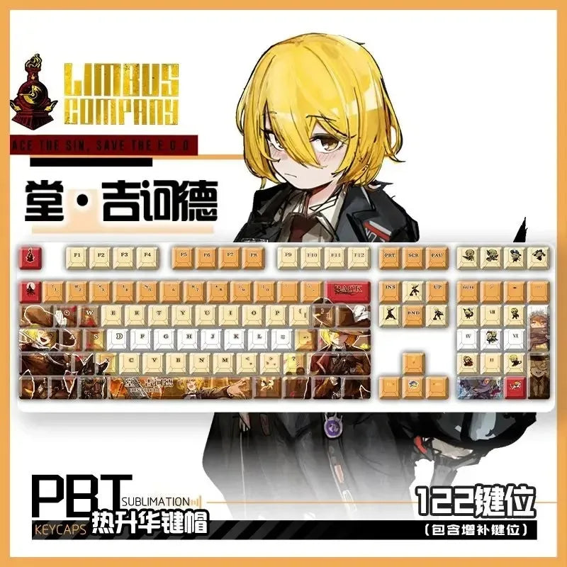 Theme Game Mechanical Keyboard Keycap 122 Keys Limbus Company Don Quixote Suitable Various Computer Keycap Gaming PBT Keycaps
